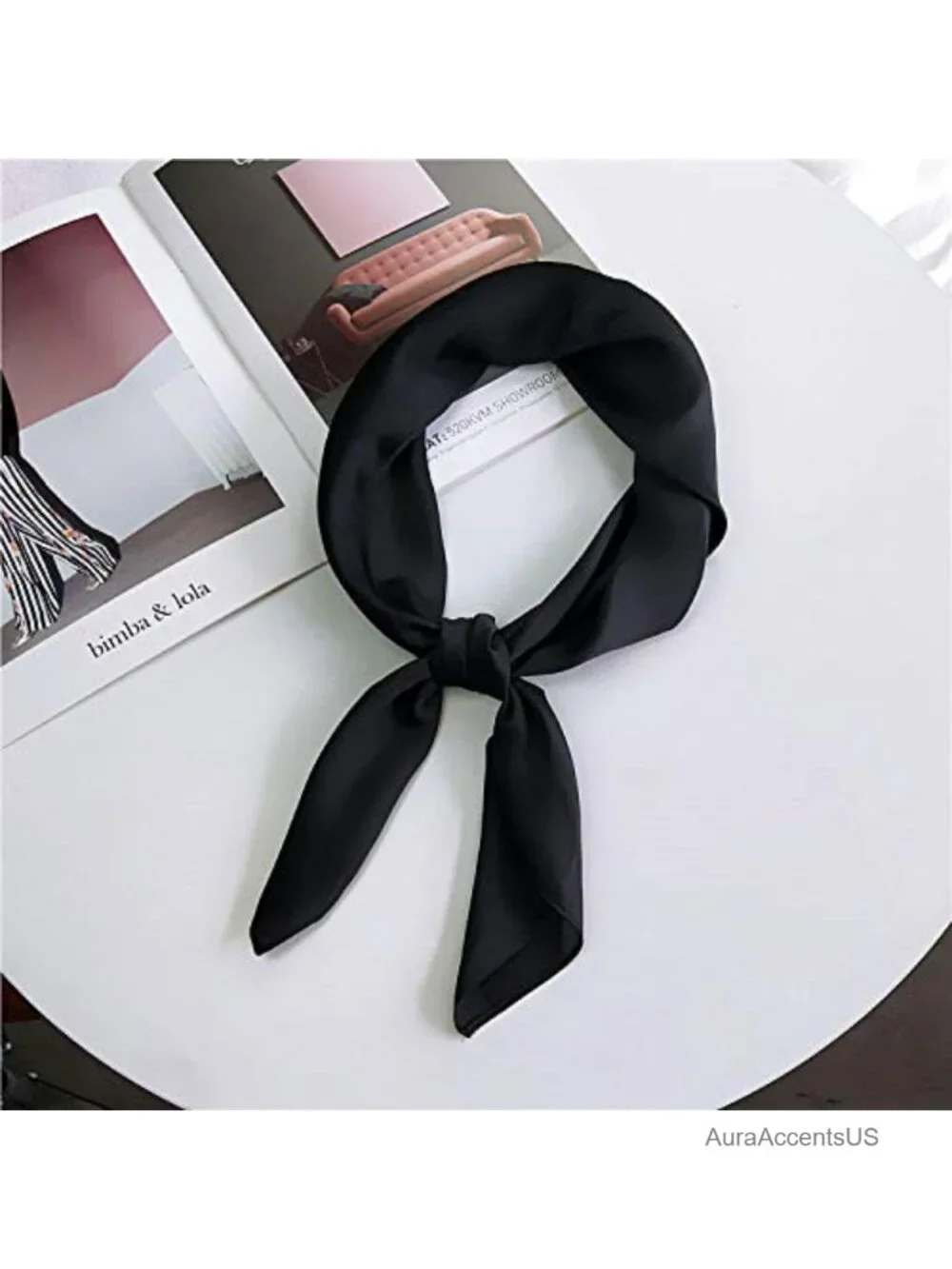 Square Fashion Scarves Set of 6 Silky Polyester Neck Scarf Handkerchief